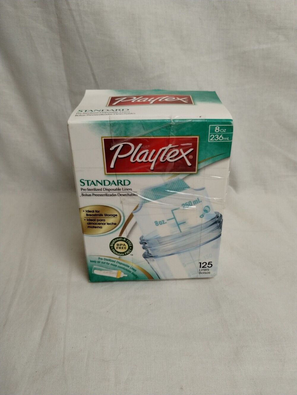 Playtex Standard 125ct Baby Bottle Disposable Liners Soft Collapsible 8oz - Open